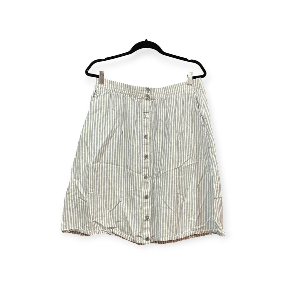 Eileen Fisher Skirt Medium Stripe Hemp Organic Cotton